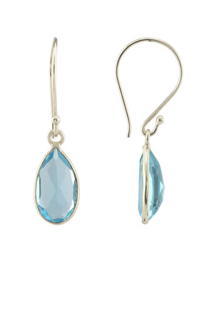 Small Swiss Blue Quartz Teardrop Earring-Earrings-Vixen Collection, Day Spa and Women's Boutique Located in Seattle, Washington