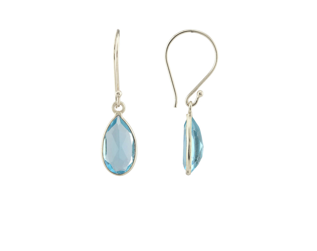 Small Swiss Blue Quartz Teardrop Earring-Earrings-Vixen Collection, Day Spa and Women's Boutique Located in Seattle, Washington