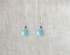 Tiny Silver Swiss Blue Quartz Earring-Earrings-Vixen Collection, Day Spa and Women's Boutique Located in Seattle, Washington