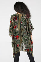 Back View. Burnout Velvet Floral Kimono-Kimonos-Vixen Collection, Day Spa and Women's Boutique Located in Seattle, Washington