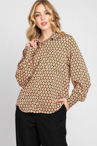 Roma Printed Blouse-Tops-Vixen Collection, Day Spa and Women's Boutique Located in Seattle, Washington