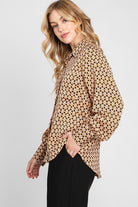 Roma Printed Blouse-Tops-Vixen Collection, Day Spa and Women's Boutique Located in Seattle, Washington