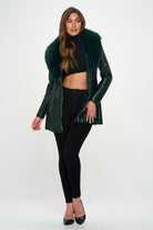 Ravenna Faux Leather Coat-Coats-Vixen Collection, Day Spa and Women's Boutique Located in Seattle, Washington