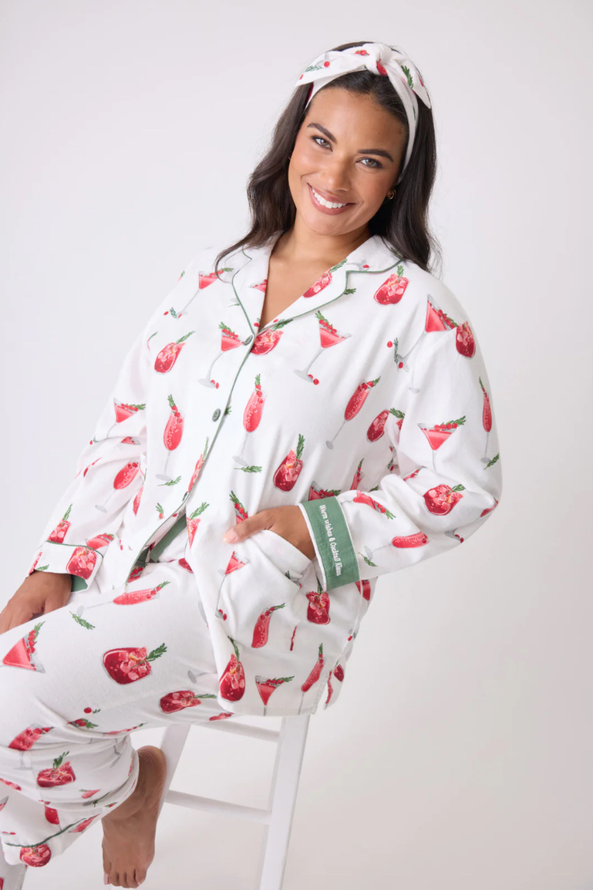 Cranberries & Cocktails Flannel PJ Set-Loungewear Set-Vixen Collection, Day Spa and Women's Boutique Located in Seattle, Washington