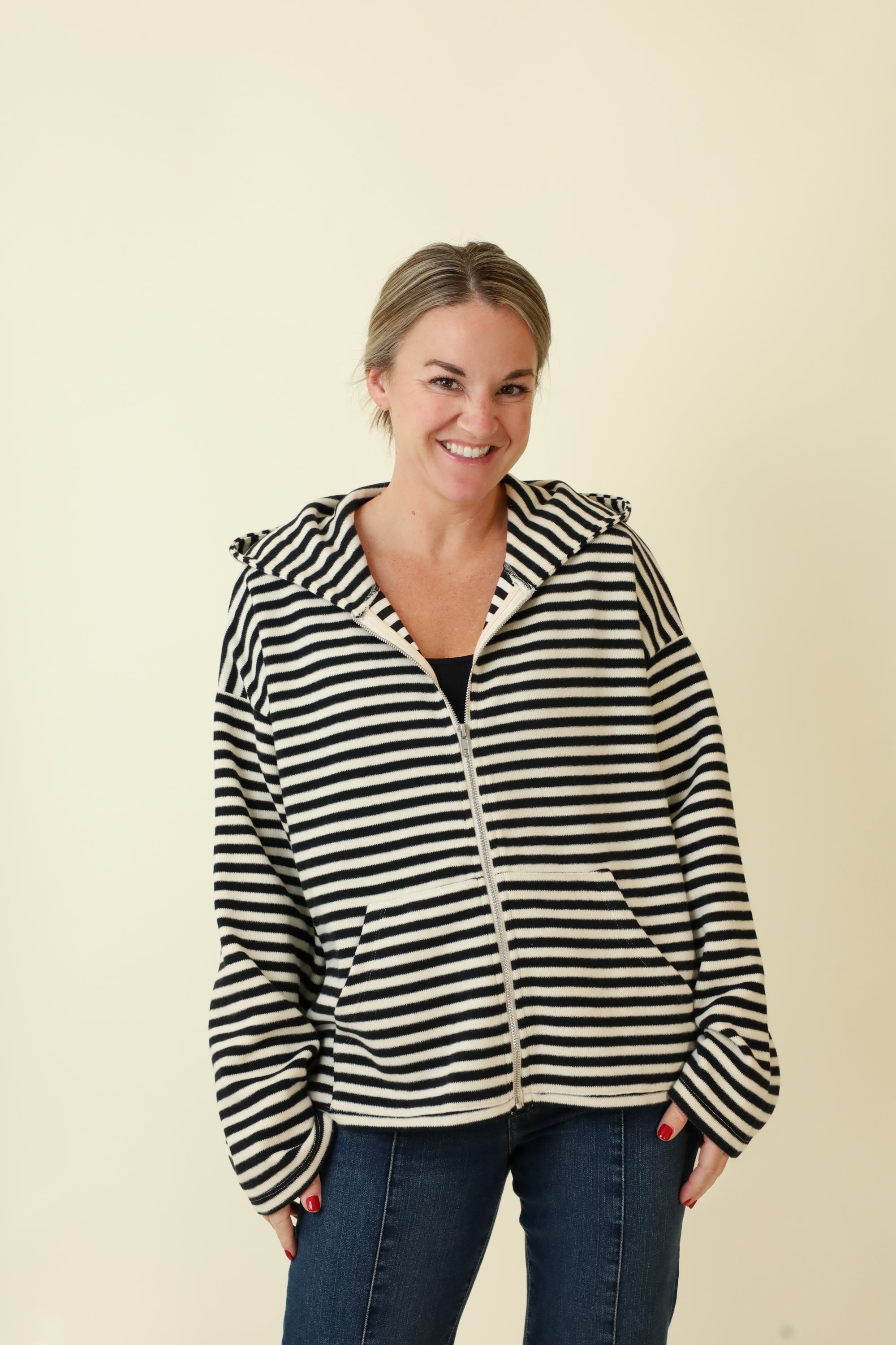 Midnight Tide Zip Up-Sweatshirts-Vixen Collection, Day Spa and Women's Boutique Located in Seattle, Washington