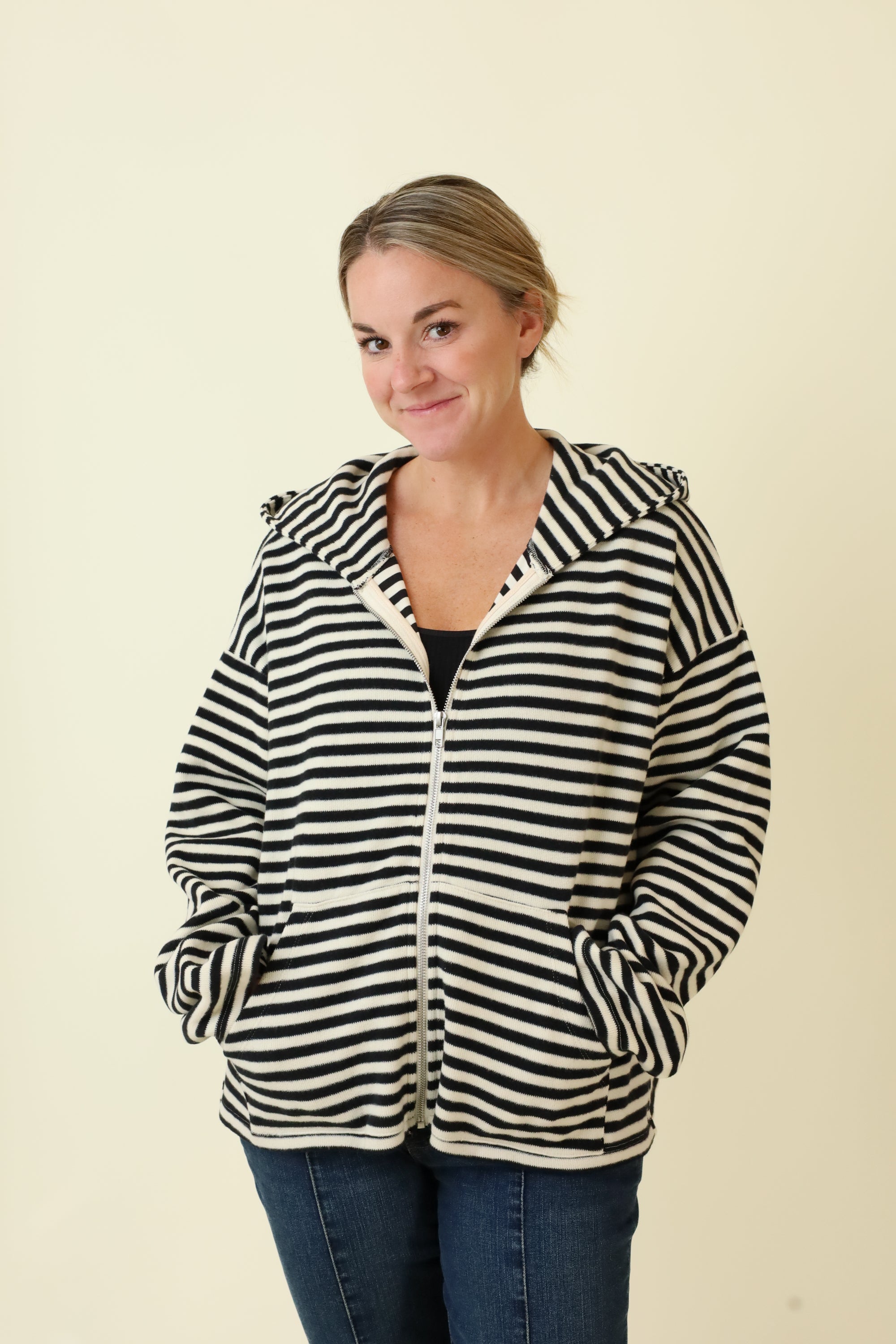 Midnight Tide Zip Up-Sweatshirts-Vixen Collection, Day Spa and Women's Boutique Located in Seattle, Washington