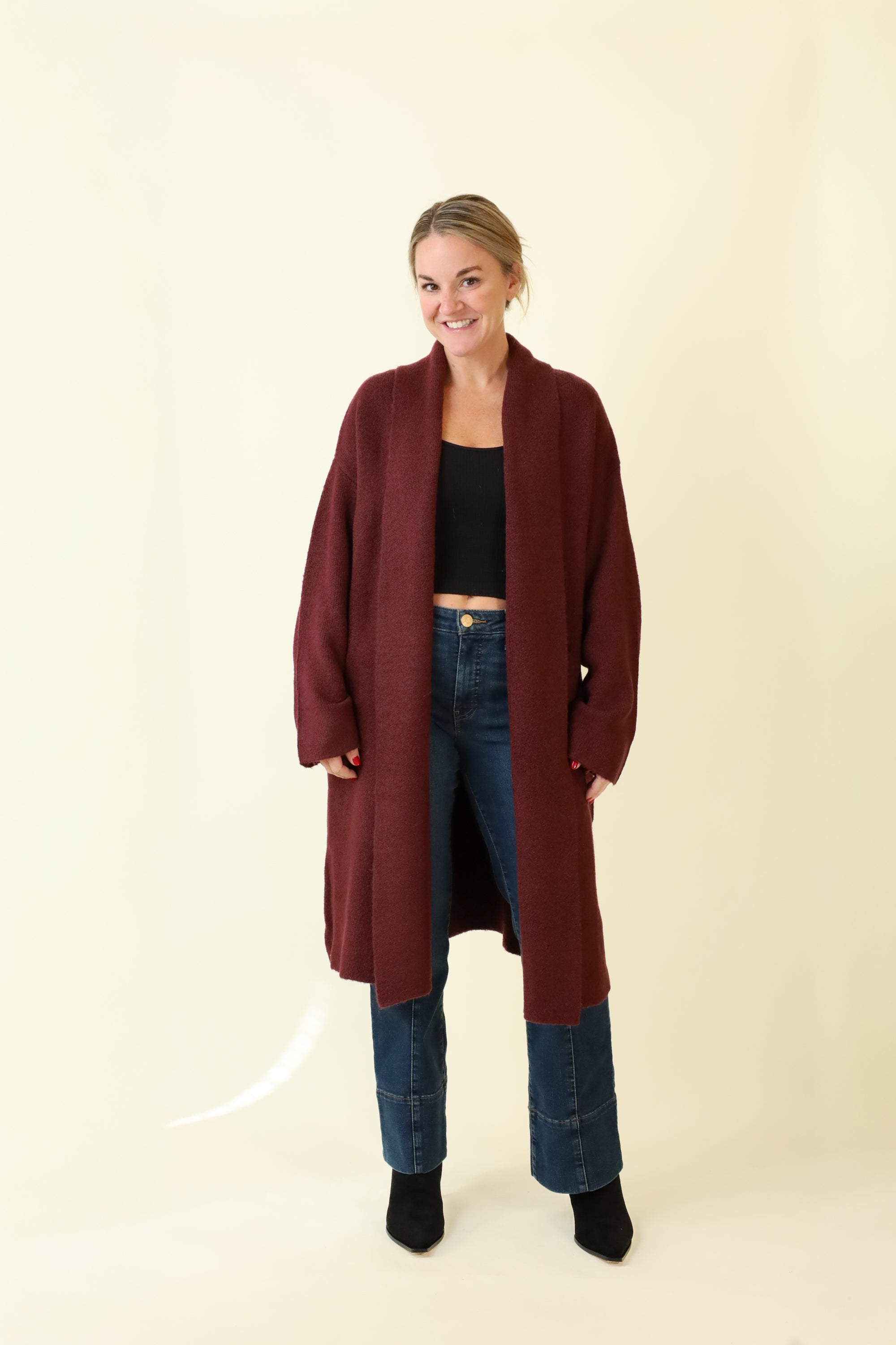 Longline Duster Sweater-Sweaters-Vixen Collection, Day Spa and Women's Boutique Located in Seattle, Washington
