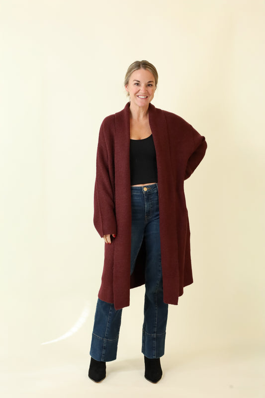 Longline Duster Sweater-Sweaters-Vixen Collection, Day Spa and Women's Boutique Located in Seattle, Washington