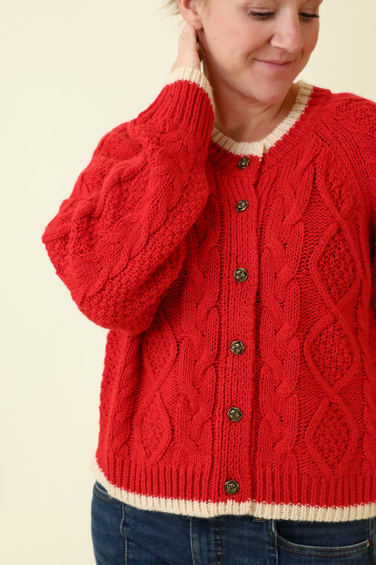 Twofold Cable Cardigan-Sweaters-Vixen Collection, Day Spa and Women's Boutique Located in Seattle, Washington