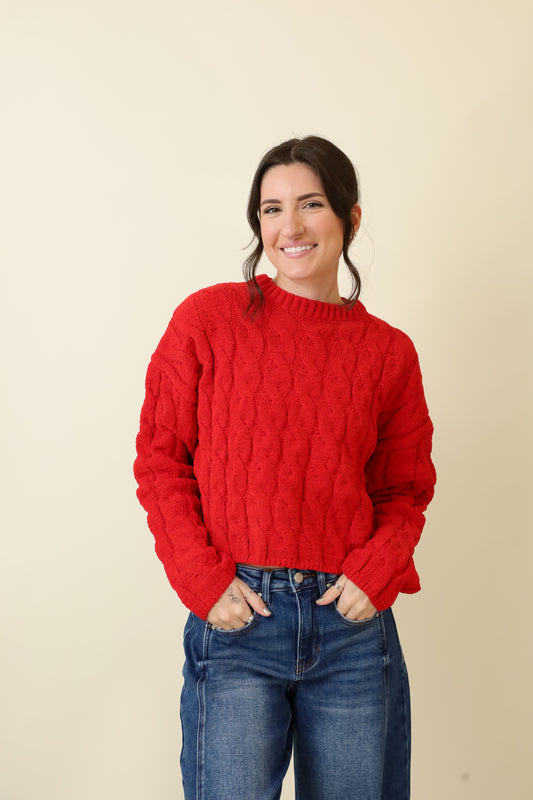 Charlotte Cable Sweater-Sweaters-Vixen Collection, Day Spa and Women's Boutique Located in Seattle, Washington
