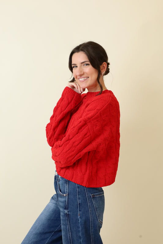 Charlotte Cable Sweater-Sweaters-Vixen Collection, Day Spa and Women's Boutique Located in Seattle, Washington