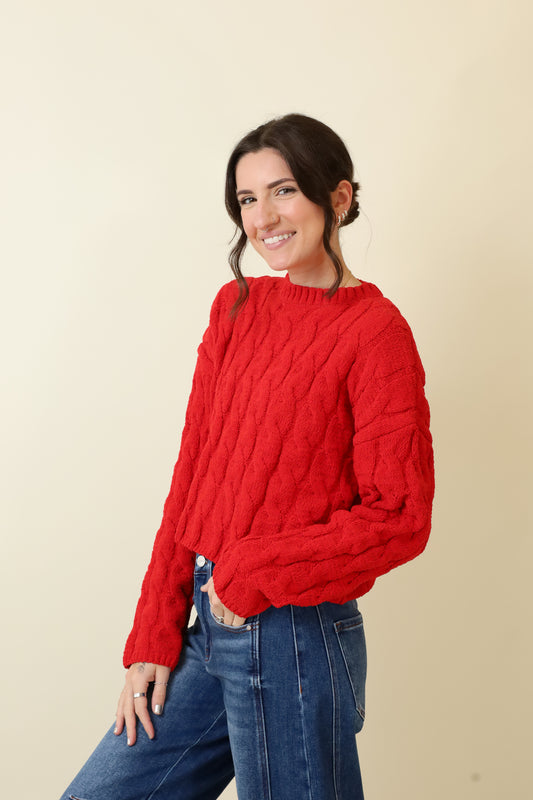 Charlotte Cable Sweater-Sweaters-Vixen Collection, Day Spa and Women's Boutique Located in Seattle, Washington