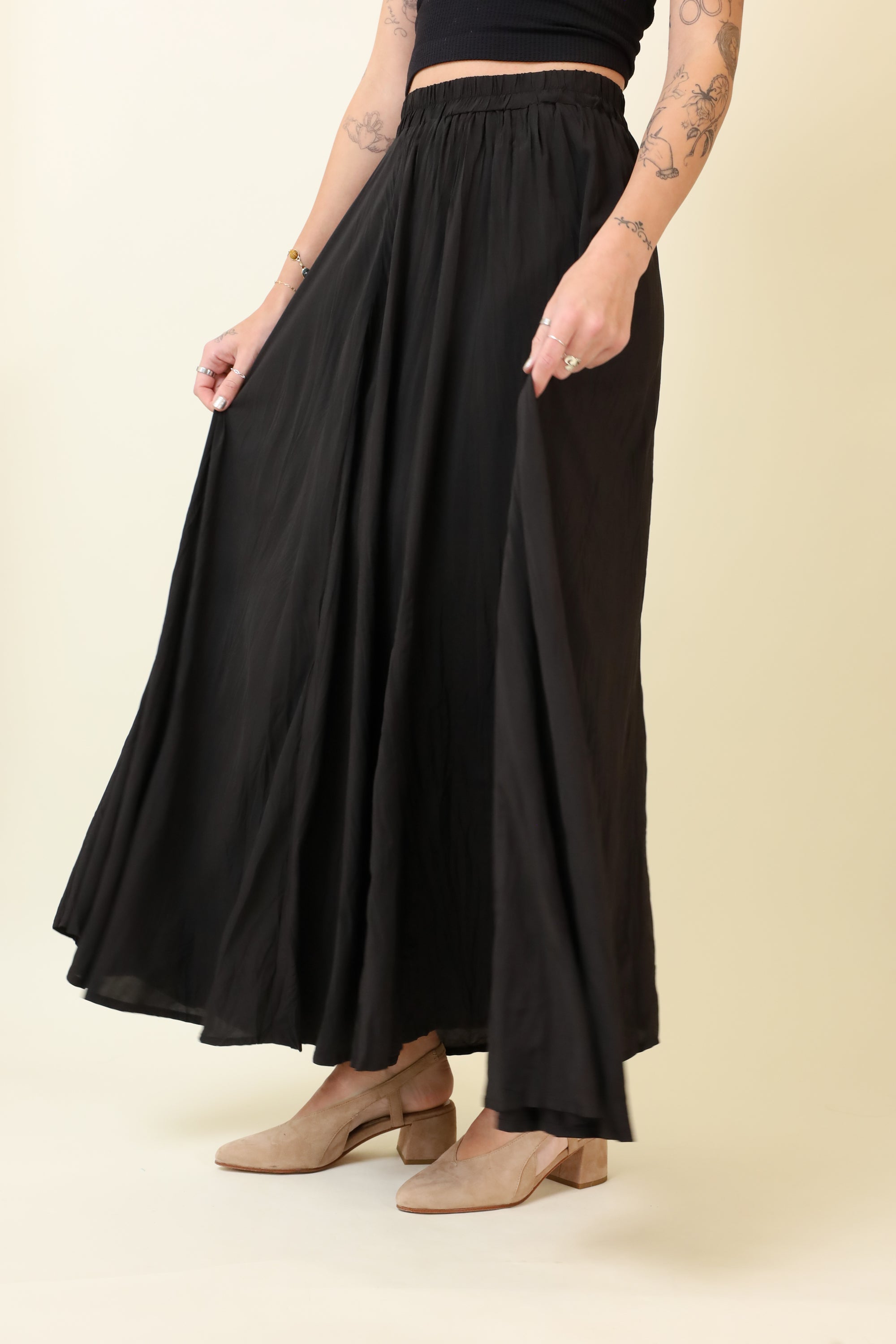 Lissa Crinkled Maxi Skirt-Skirts-Vixen Collection, Day Spa and Women's Boutique Located in Seattle, Washington