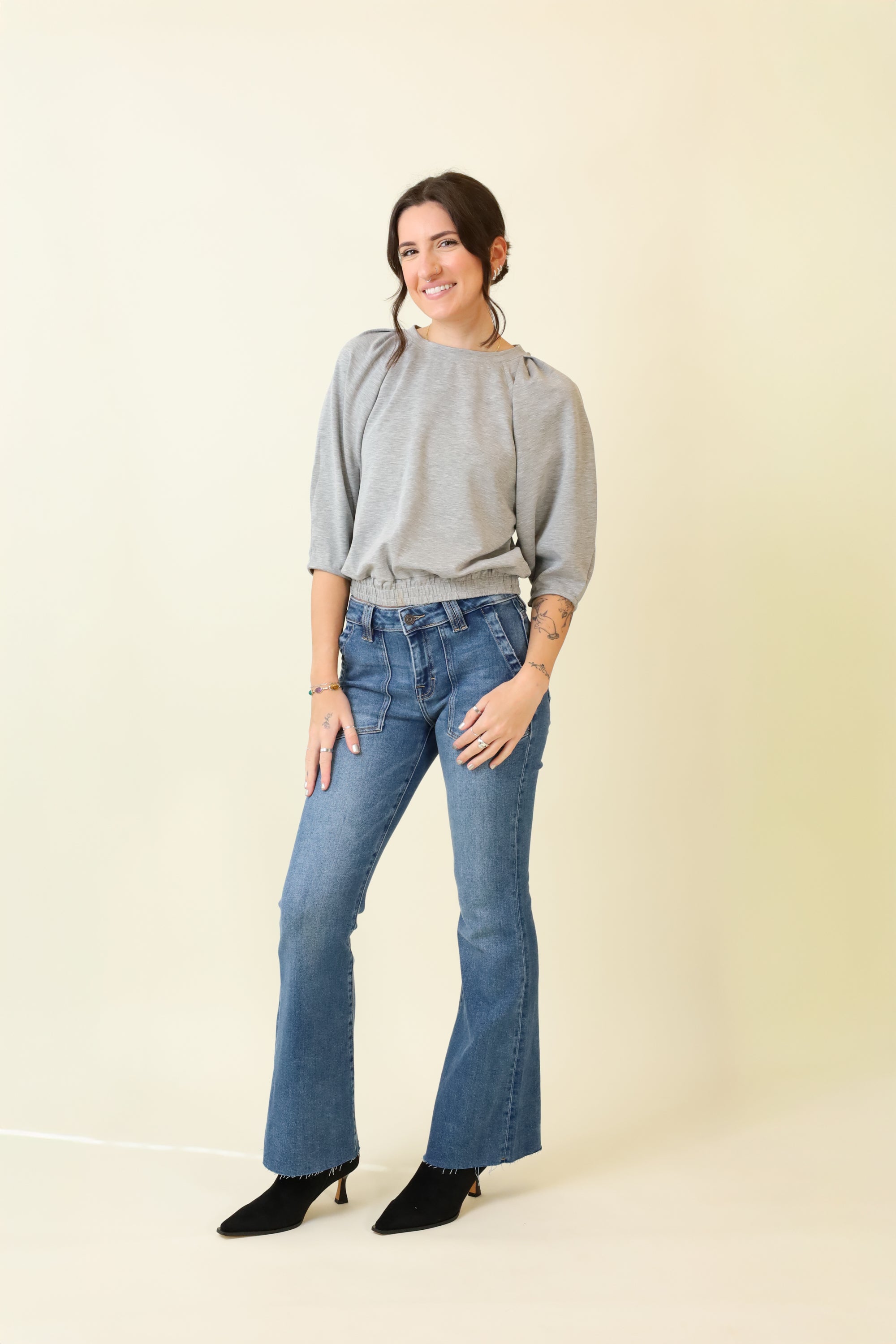 Silver Drift Pullover Top-Long Sleeves-Vixen Collection, Day Spa and Women's Boutique Located in Seattle, Washington