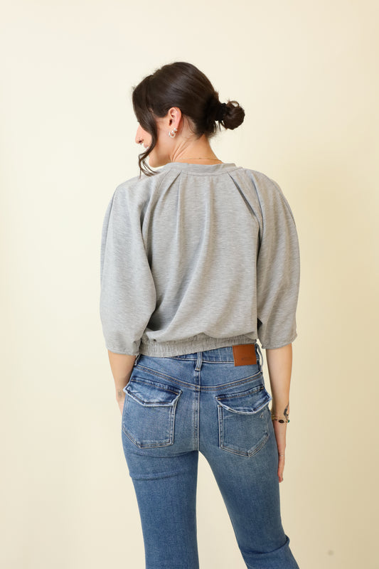 Silver Drift Pullover Top-Long Sleeves-Vixen Collection, Day Spa and Women's Boutique Located in Seattle, Washington