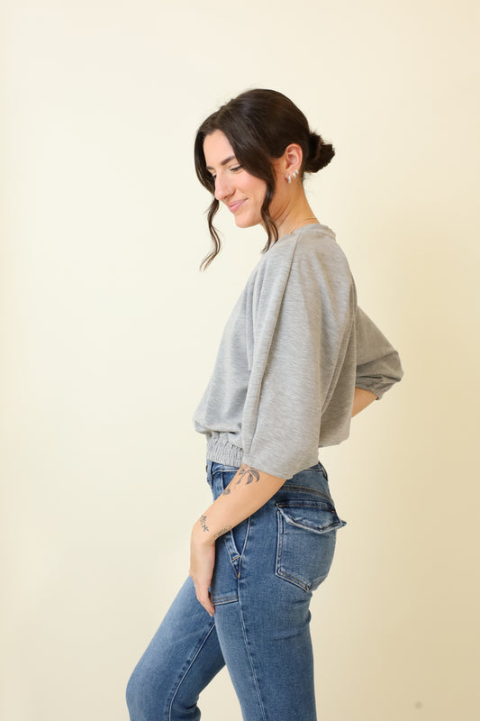 Silver Drift Pullover Top-Long Sleeves-Vixen Collection, Day Spa and Women's Boutique Located in Seattle, Washington