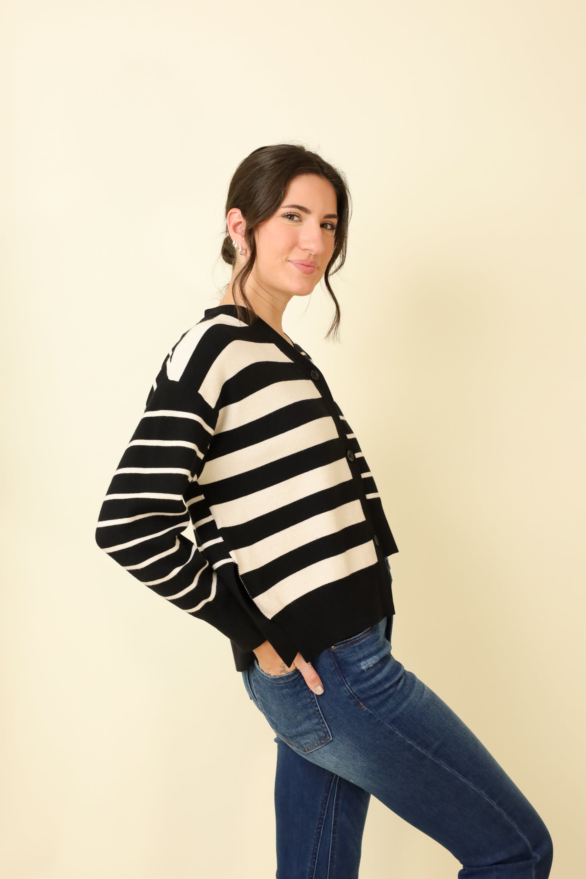 Ivory Eclipse Cardigan-Sweaters-Vixen Collection, Day Spa and Women's Boutique Located in Seattle, Washington