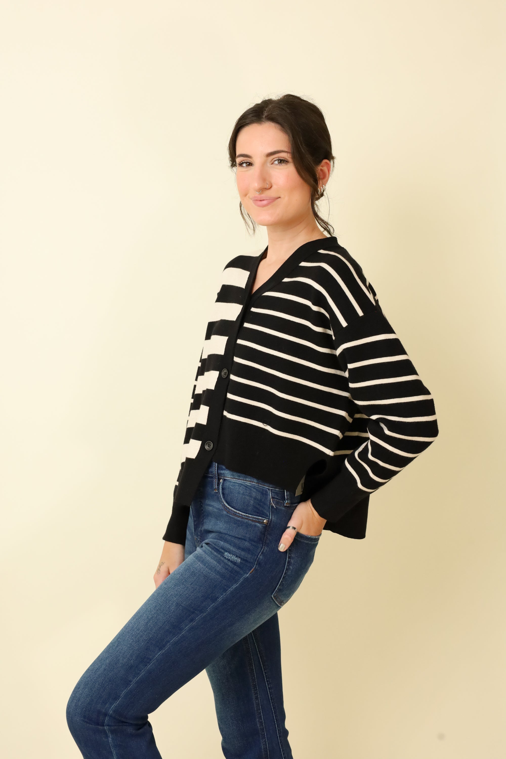 Ivory Eclipse Cardigan-Sweaters-Vixen Collection, Day Spa and Women's Boutique Located in Seattle, Washington