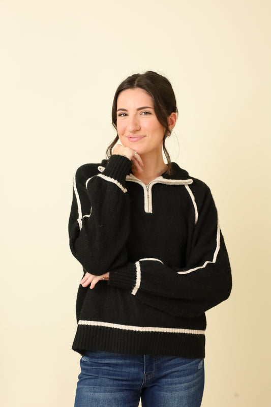 Alps Half Zip Sweater-Sweaters-Vixen Collection, Day Spa and Women's Boutique Located in Seattle, Washington