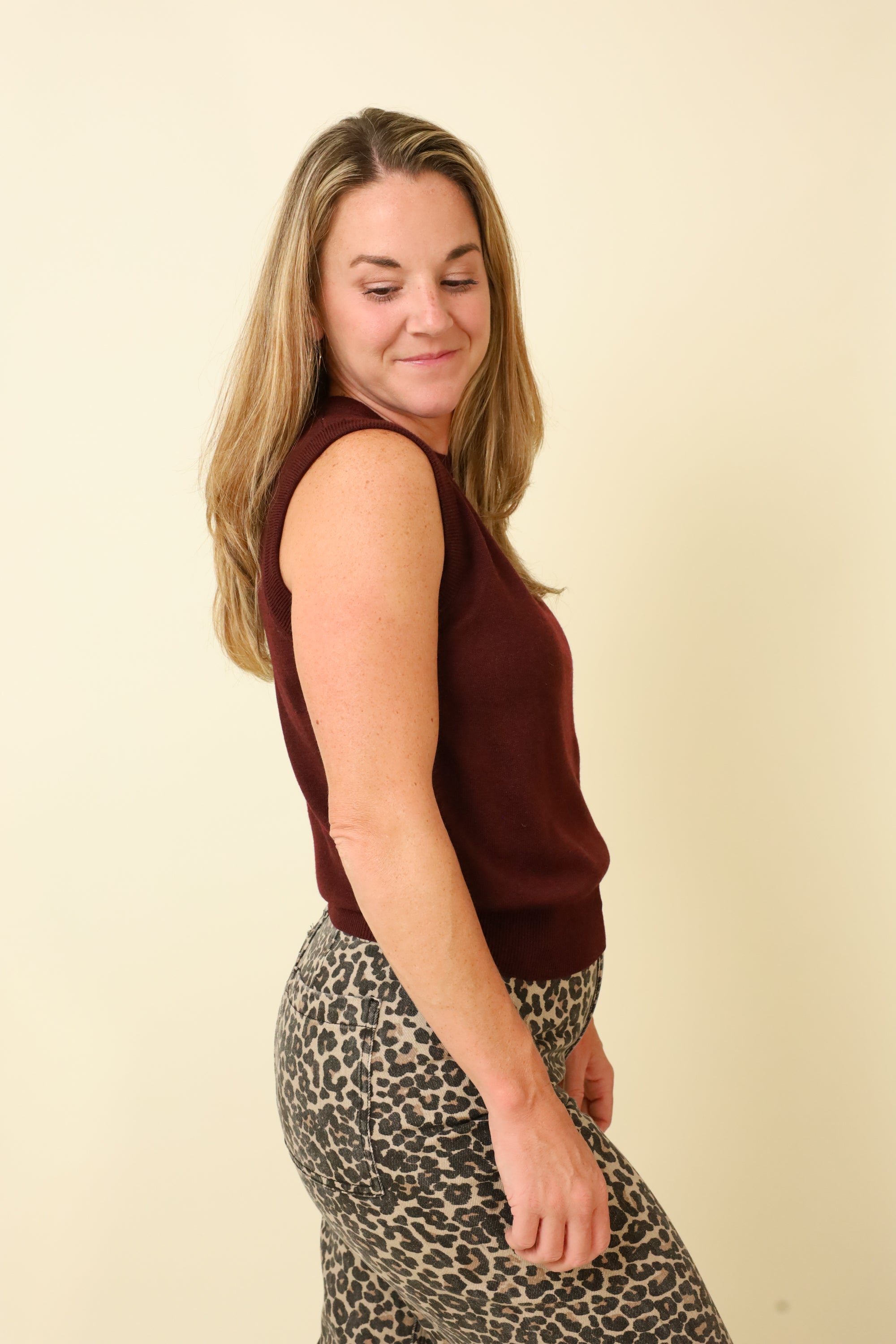 Stone & Merlot Vest-Sweaters-Vixen Collection, Day Spa and Women's Boutique Located in Seattle, Washington