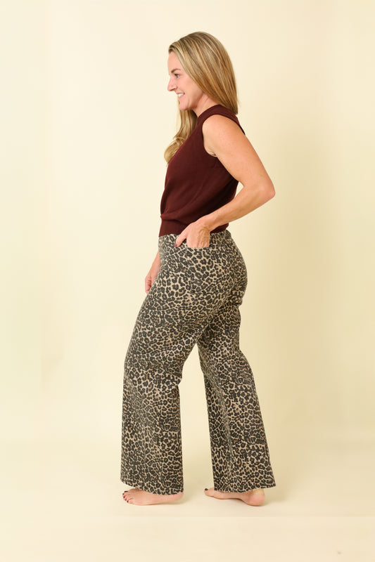 Wild & Wide Leopard Pants-Pants-Vixen Collection, Day Spa and Women's Boutique Located in Seattle, Washington