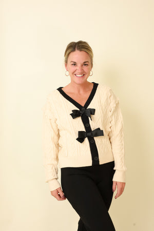 Wrapped in Ribbon Cardigan-Sweaters-Vixen Collection, Day Spa and Women's Boutique Located in Seattle, Washington