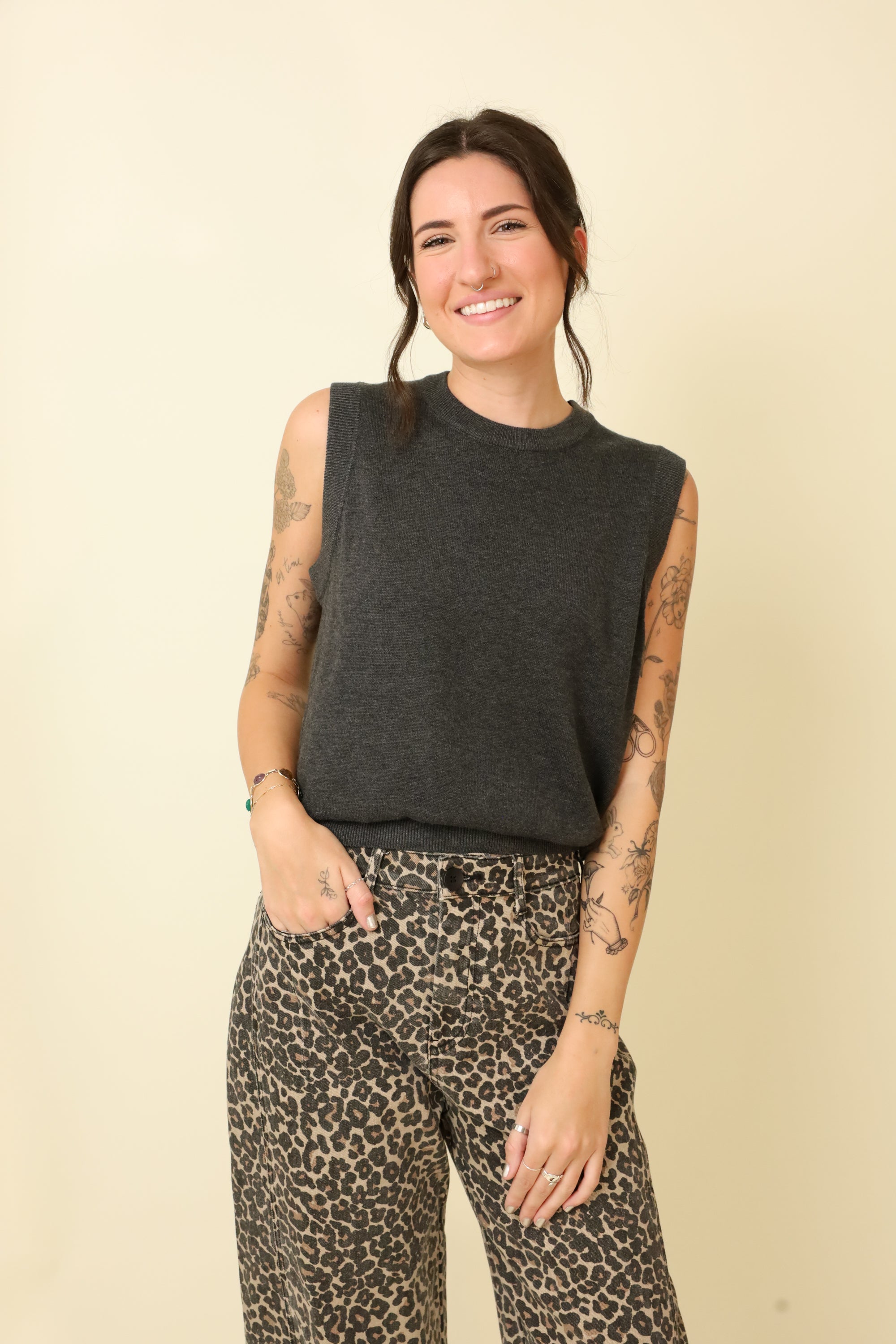 Stone & Merlot Vest-Sweaters-Vixen Collection, Day Spa and Women's Boutique Located in Seattle, Washington