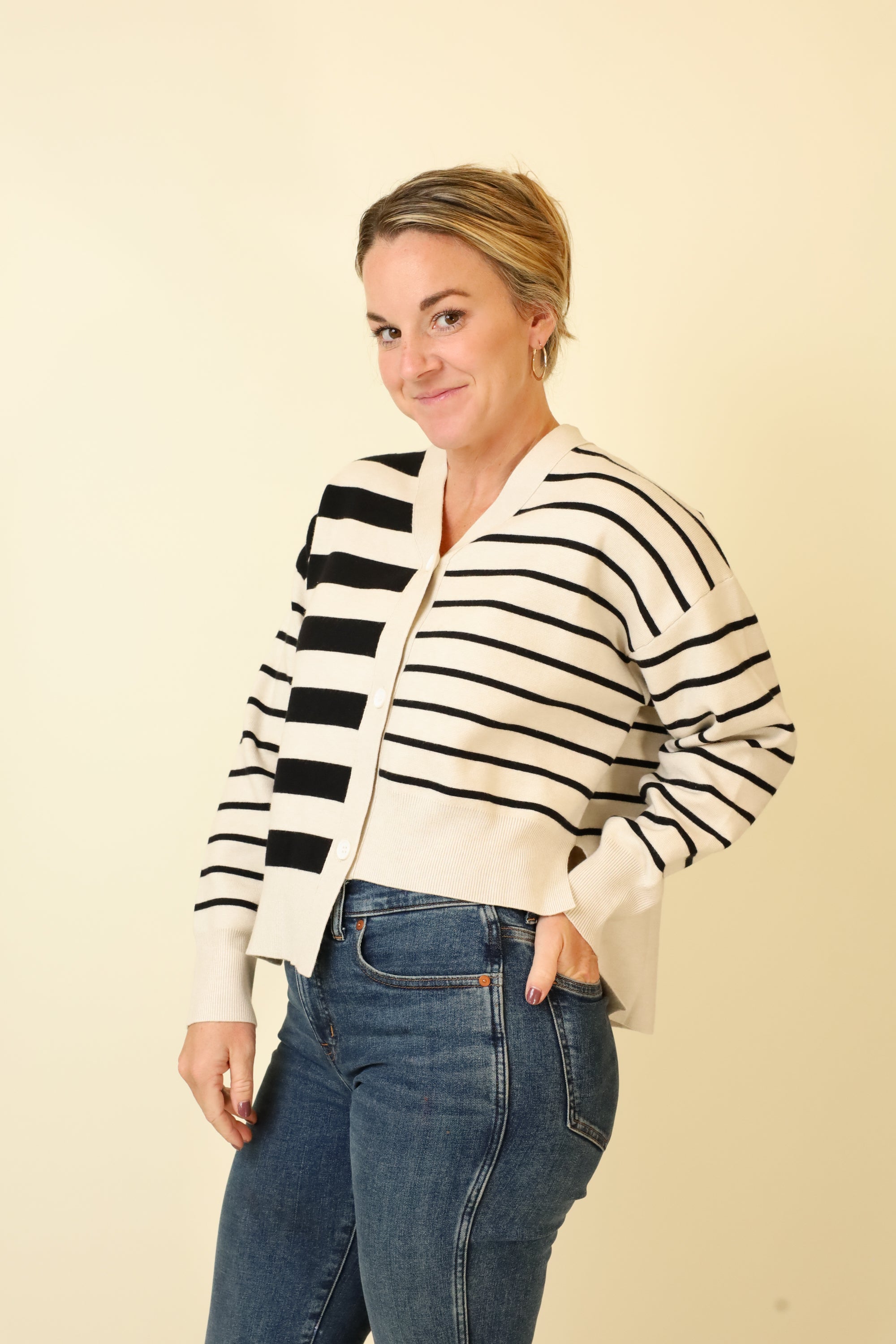 Ivory Eclipse Cardigan-Sweaters-Vixen Collection, Day Spa and Women's Boutique Located in Seattle, Washington