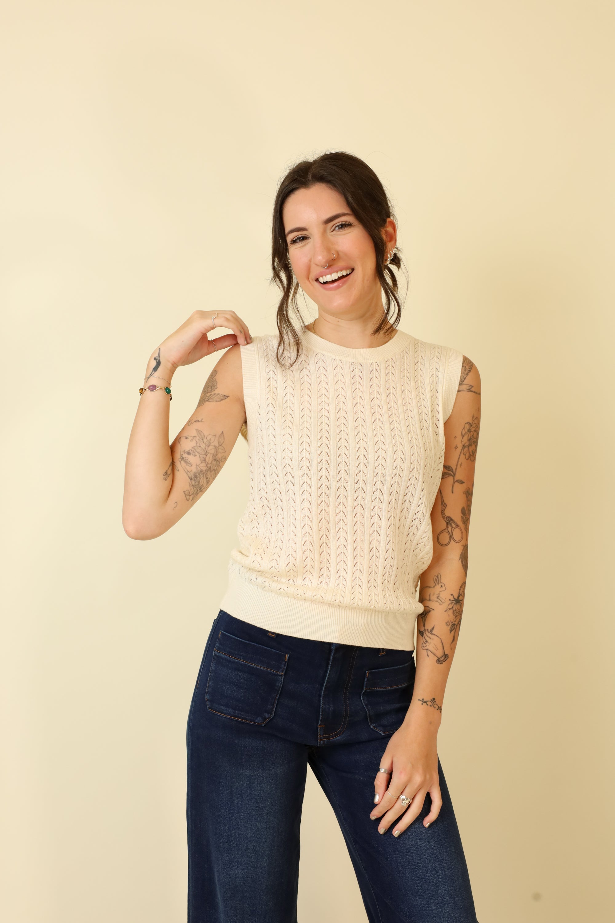 Lattice Luxe Vest-Sweaters-Vixen Collection, Day Spa and Women's Boutique Located in Seattle, Washington