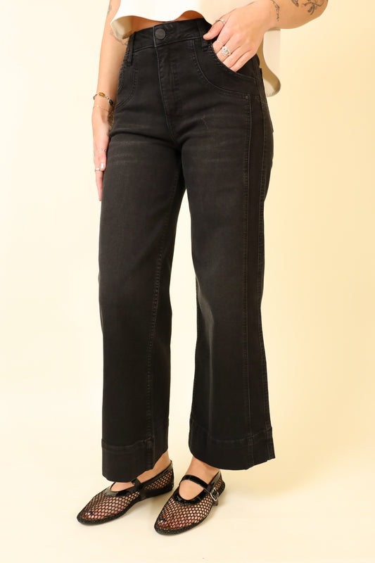 KUT Meg High Rise Fab Ab Wide Leg Long Inseam Jeans-Denim-Vixen Collection, Day Spa and Women's Boutique Located in Seattle, Washington