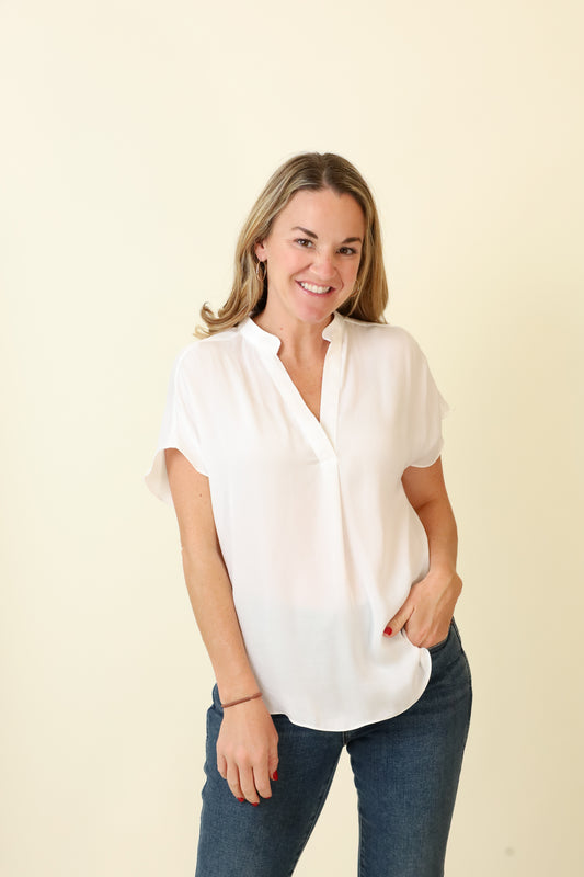 Mindy Top Naturals-Short Sleeves-Vixen Collection, Day Spa and Women's Boutique Located in Seattle, Washington