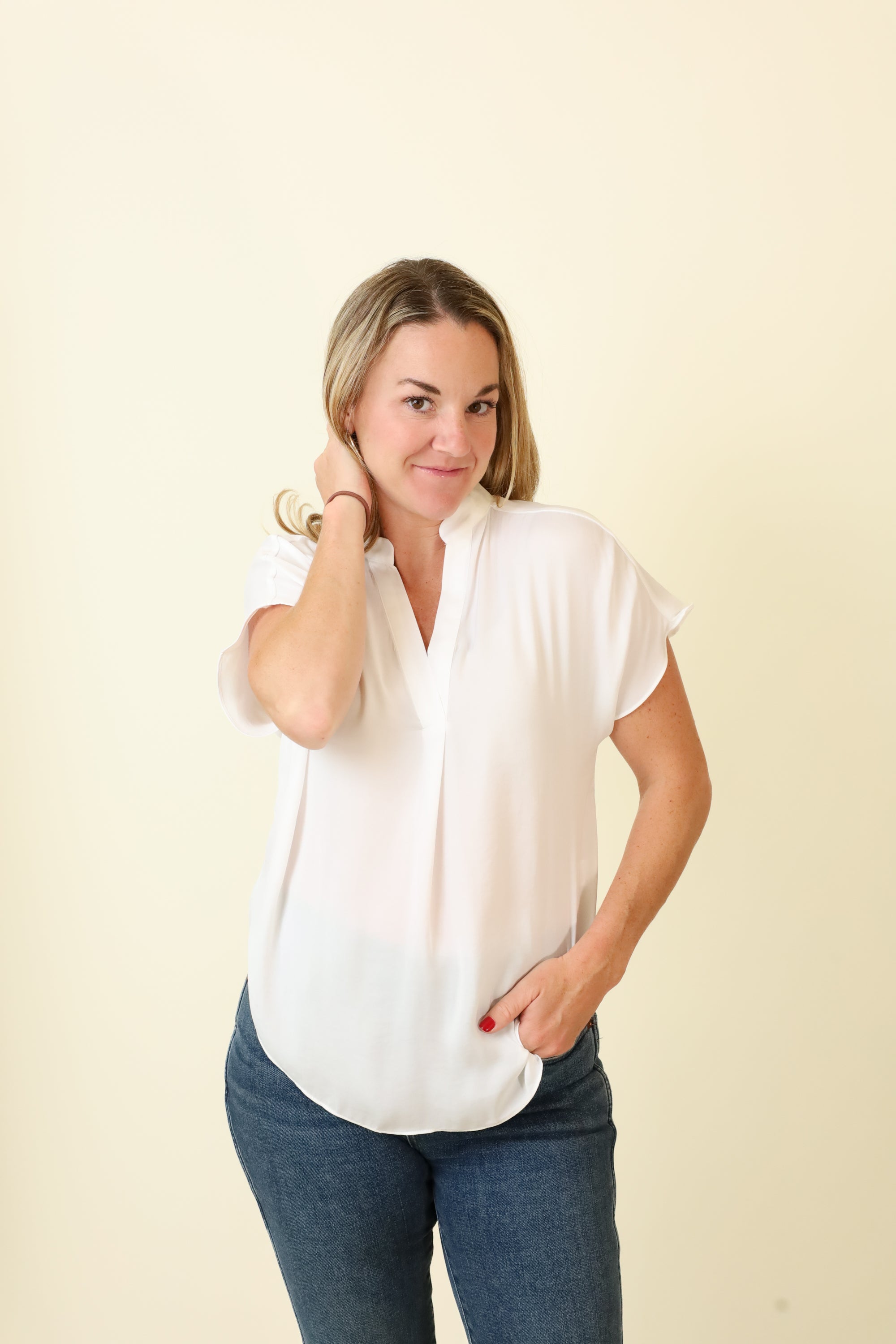 Mindy Top Naturals-Short Sleeves-Vixen Collection, Day Spa and Women's Boutique Located in Seattle, Washington