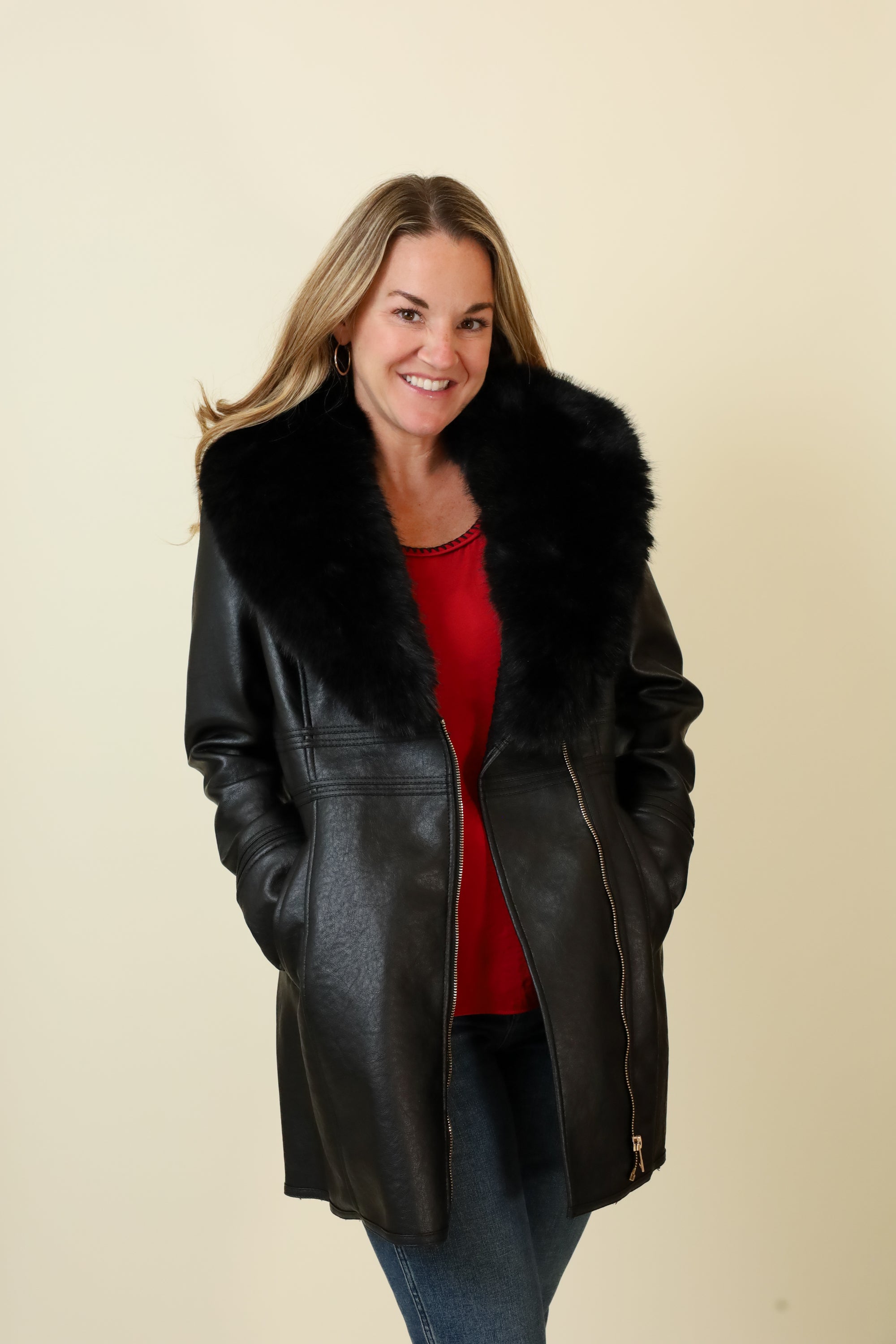 Women's Faux Leather & Fur Coat | Vixen Collection | Seattle,