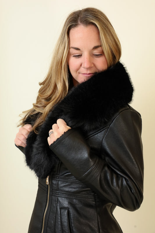 Feyra Faux Leather Coat-Outerwear-Vixen Collection, Day Spa and Women's Boutique Located in Seattle, Washington