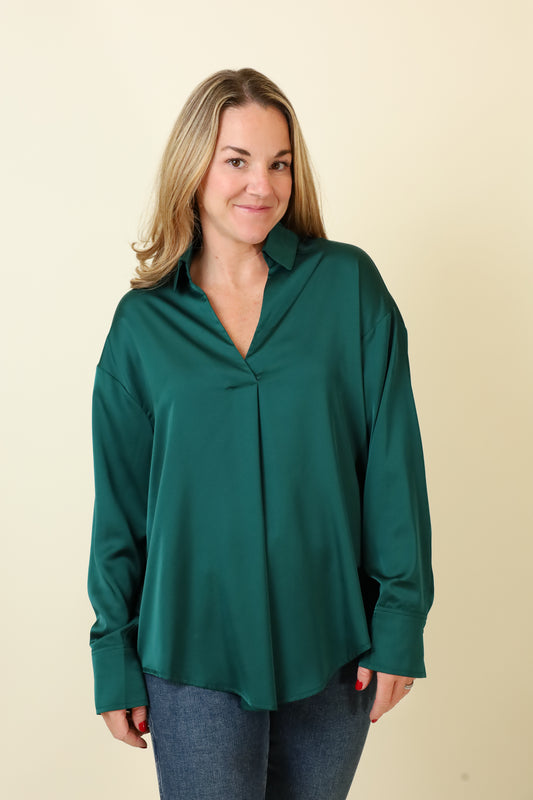 The Emerald Hour Blouse-Long Sleeves-Vixen Collection, Day Spa and Women's Boutique Located in Seattle, Washington