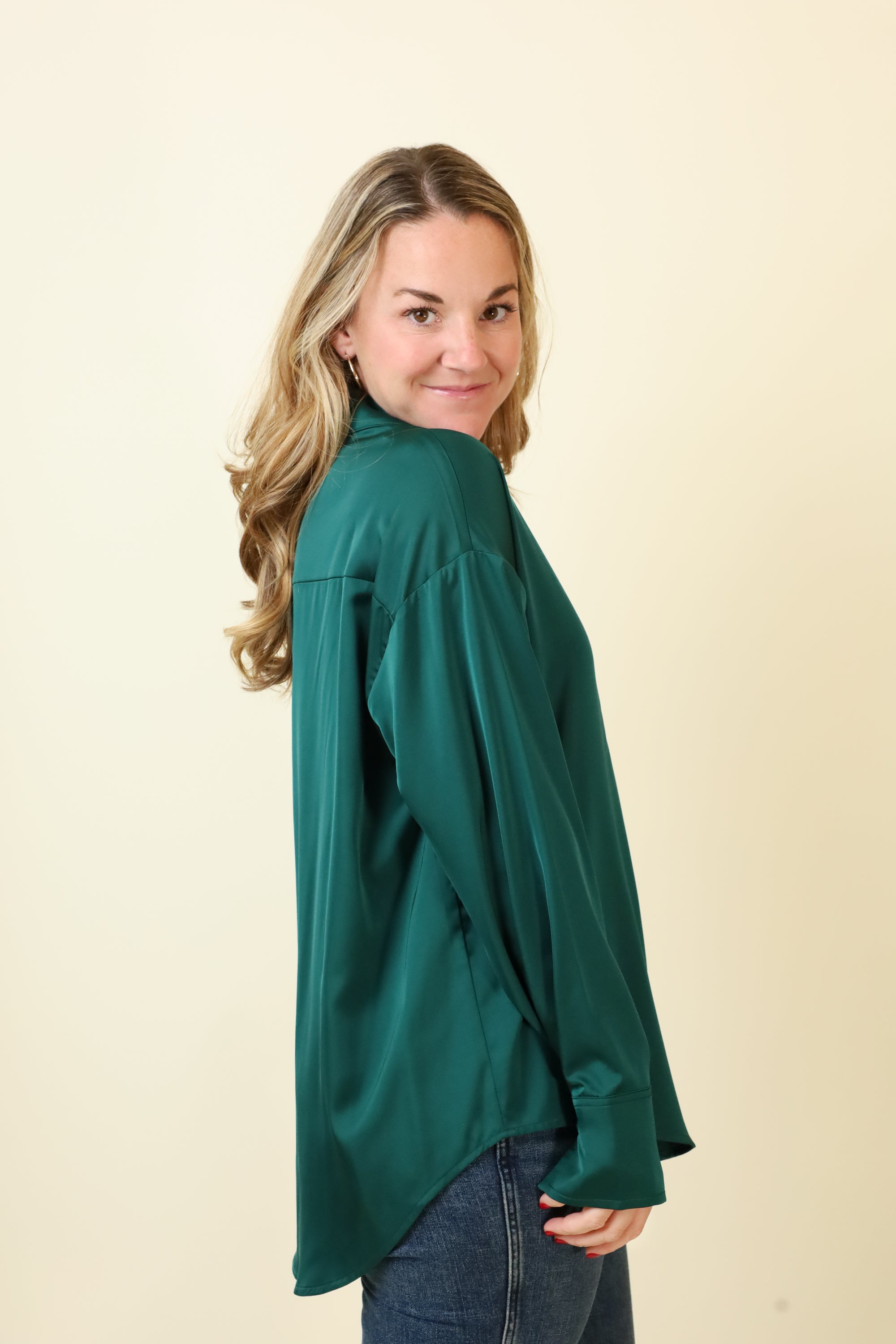 The Emerald Hour Blouse-Long Sleeves-Vixen Collection, Day Spa and Women's Boutique Located in Seattle, Washington