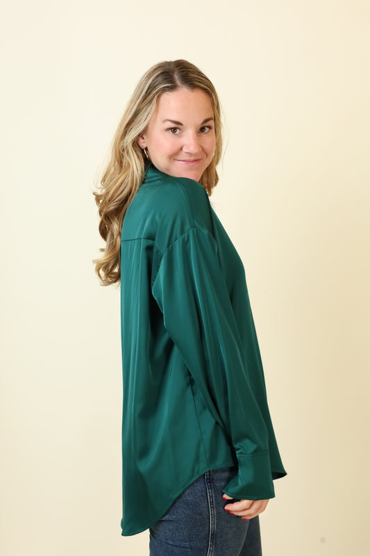 The Emerald Hour Blouse-Long Sleeves-Vixen Collection, Day Spa and Women's Boutique Located in Seattle, Washington