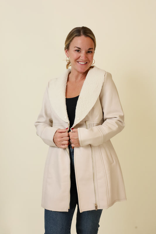 Feyra Faux Leather Coat-Outerwear-Vixen Collection, Day Spa and Women's Boutique Located in Seattle, Washington