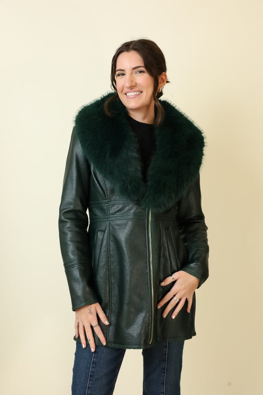 Feyra Faux Leather Coat-Outerwear-Vixen Collection, Day Spa and Women's Boutique Located in Seattle, Washington