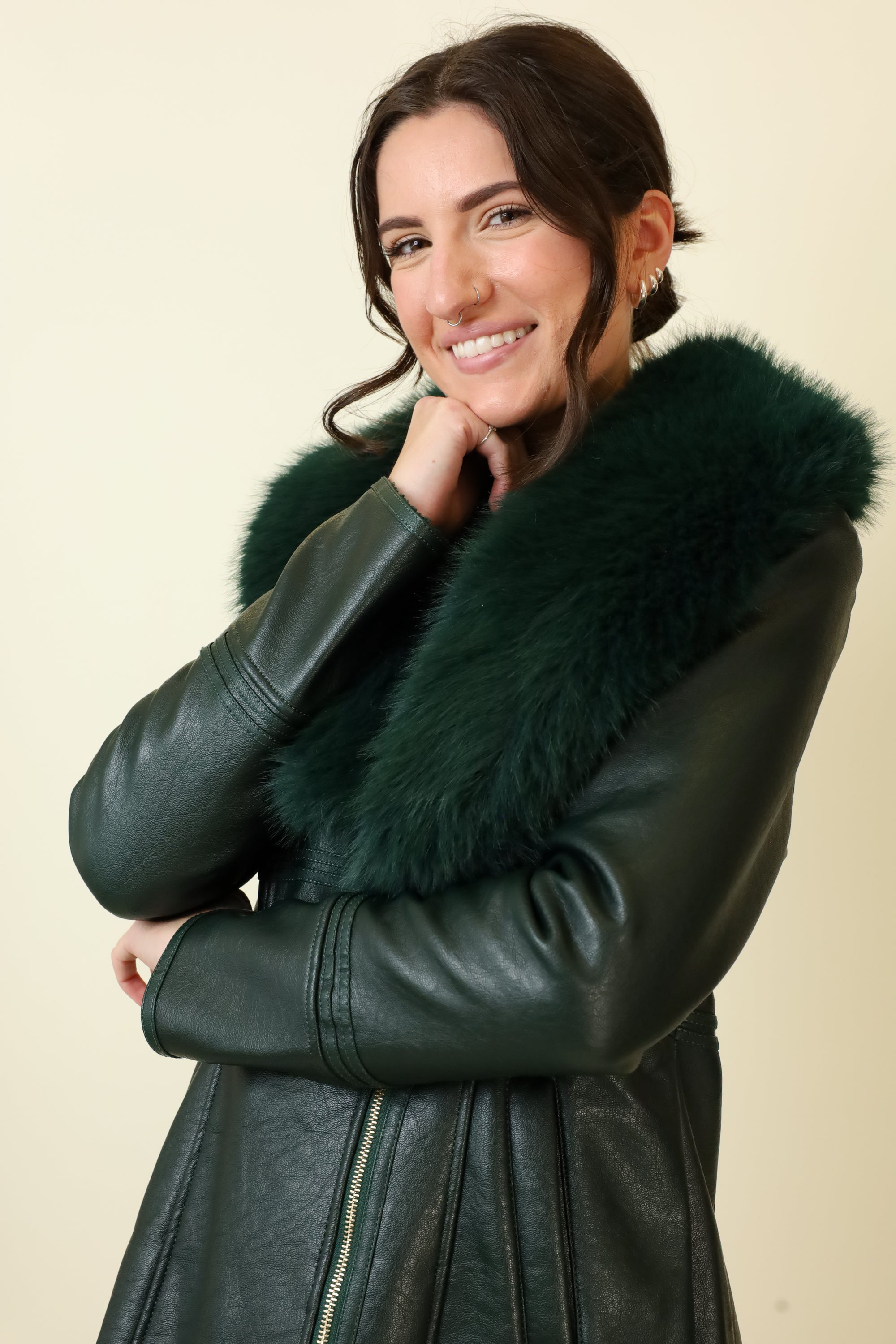 Feyra Faux Leather Coat-Outerwear-Vixen Collection, Day Spa and Women's Boutique Located in Seattle, Washington