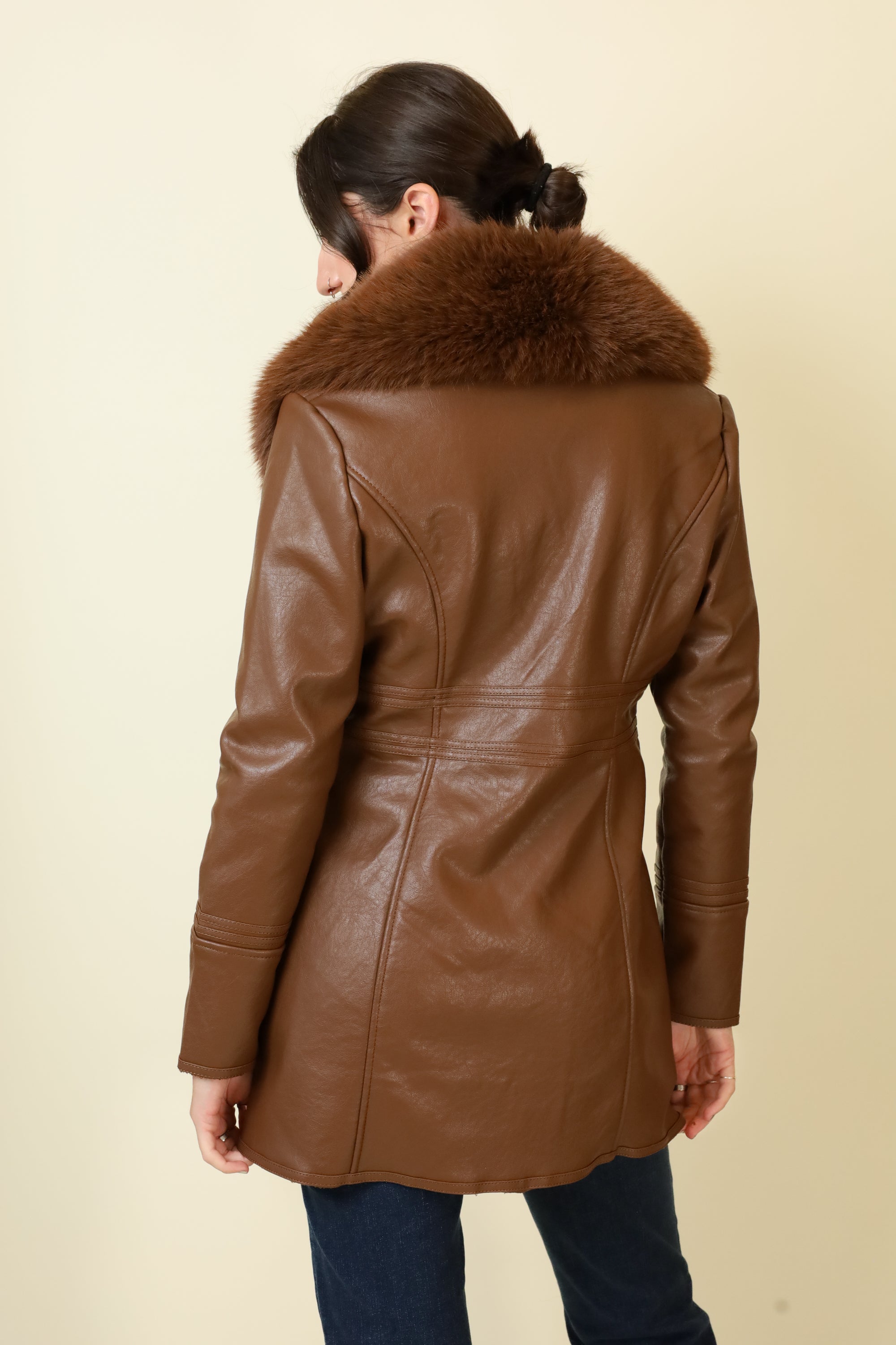 Feyra Faux Leather Coat-Outerwear-Vixen Collection, Day Spa and Women's Boutique Located in Seattle, Washington