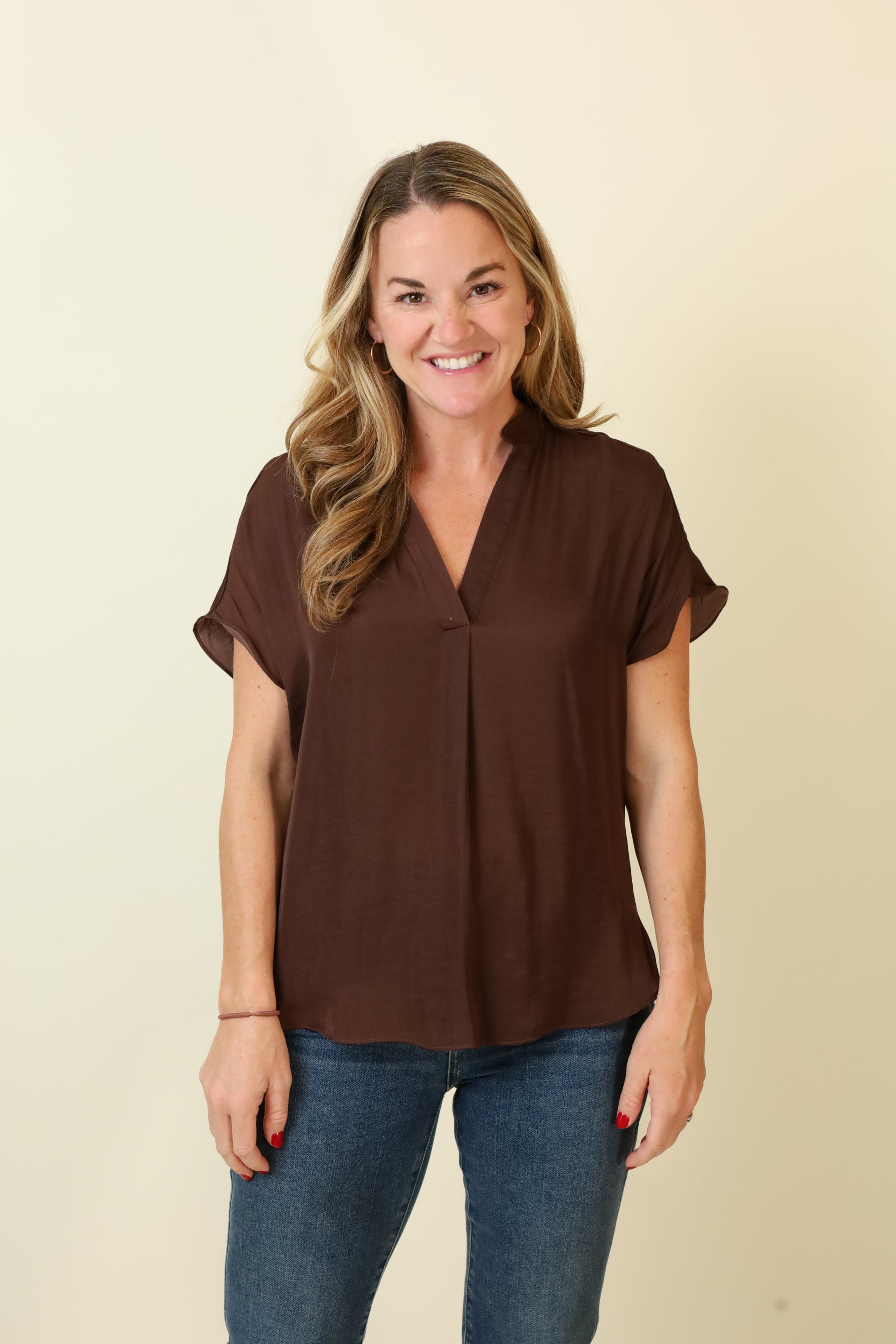 Mindy Top Naturals-Short Sleeves-Vixen Collection, Day Spa and Women's Boutique Located in Seattle, Washington