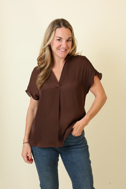 Mindy Top Naturals-Short Sleeves-Vixen Collection, Day Spa and Women's Boutique Located in Seattle, Washington