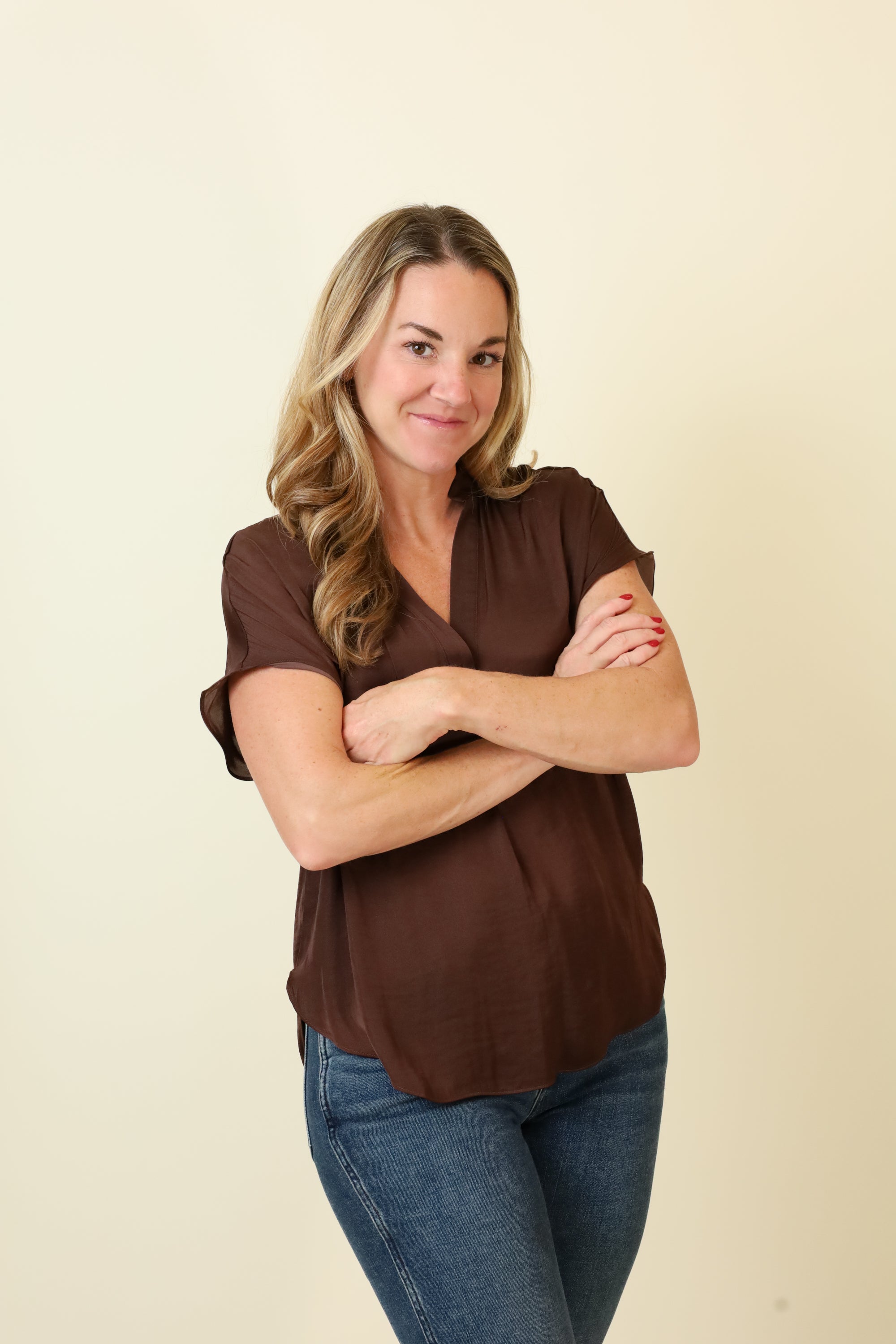 Mindy Top Naturals-Short Sleeves-Vixen Collection, Day Spa and Women's Boutique Located in Seattle, Washington