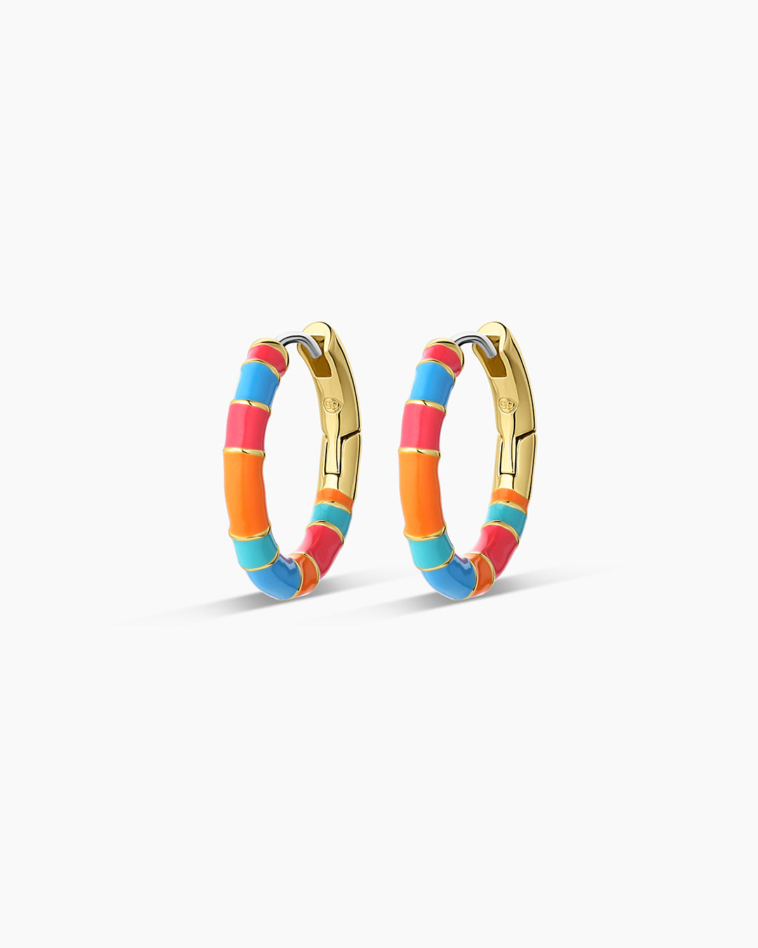 Gigi Enamel Stripe Hoops-Earrings-Vixen Collection, Day Spa and Women's Boutique Located in Seattle, Washington