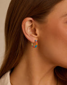 Gigi Enamel Stripe Hoops-Earrings-Vixen Collection, Day Spa and Women's Boutique Located in Seattle, Washington