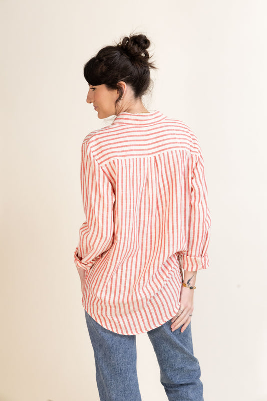 Saturdays Stripe Shirt-Long Sleeves-Vixen Collection, Day Spa and Women's Boutique Located in Seattle, Washington