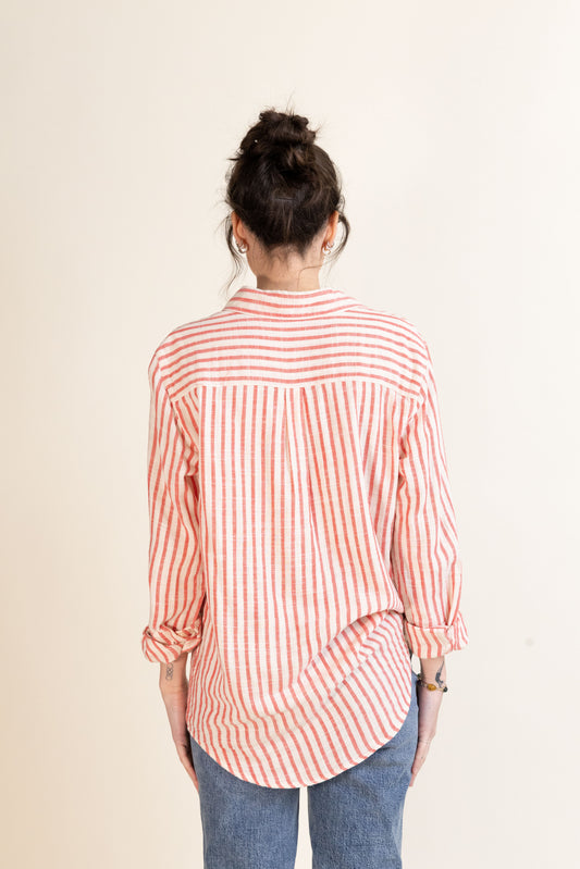Saturdays Stripe Shirt-Long Sleeves-Vixen Collection, Day Spa and Women's Boutique Located in Seattle, Washington