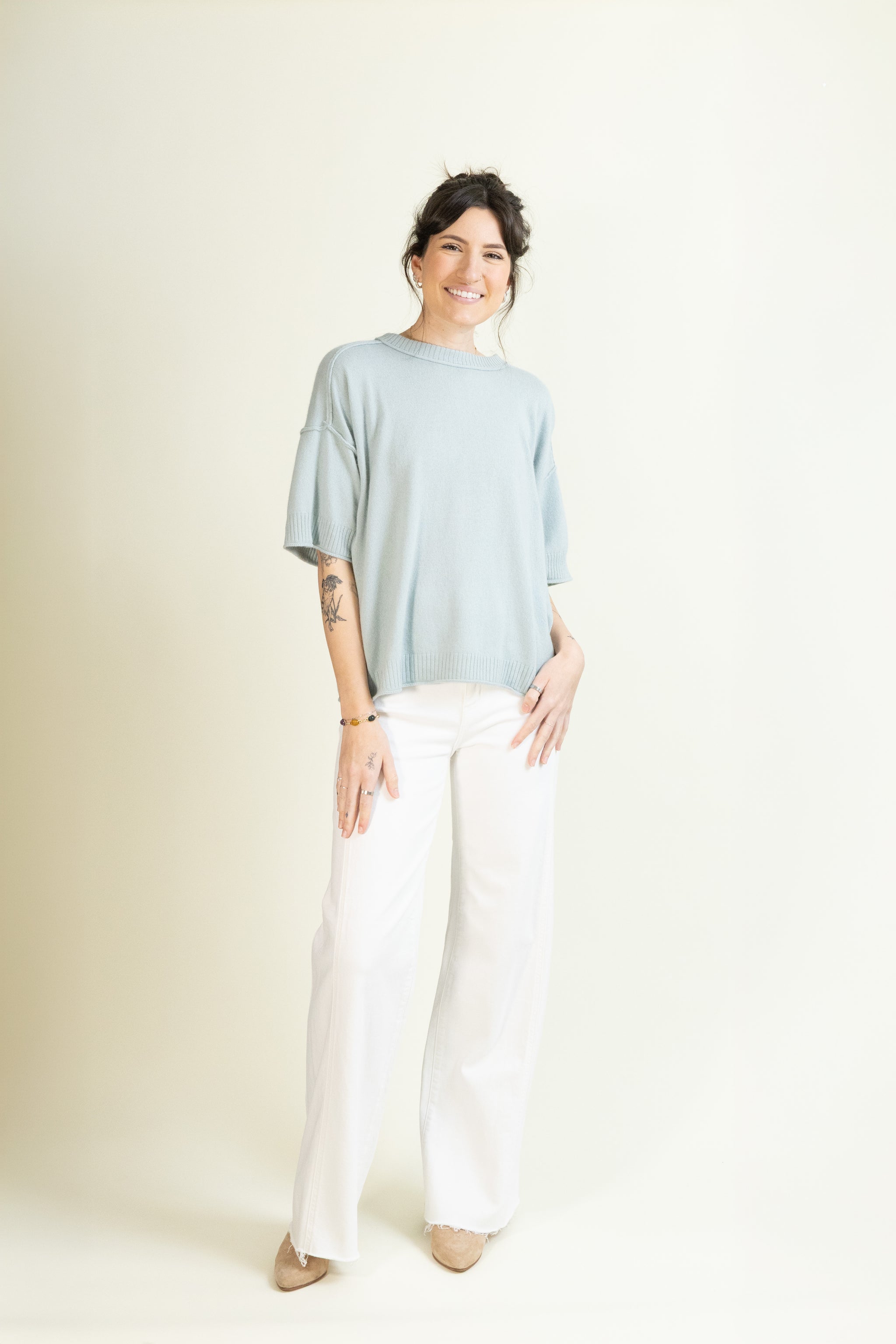 Verona Cashmere Tee-Short Sleeves-Vixen Collection, Day Spa and Women's Boutique Located in Seattle, Washington