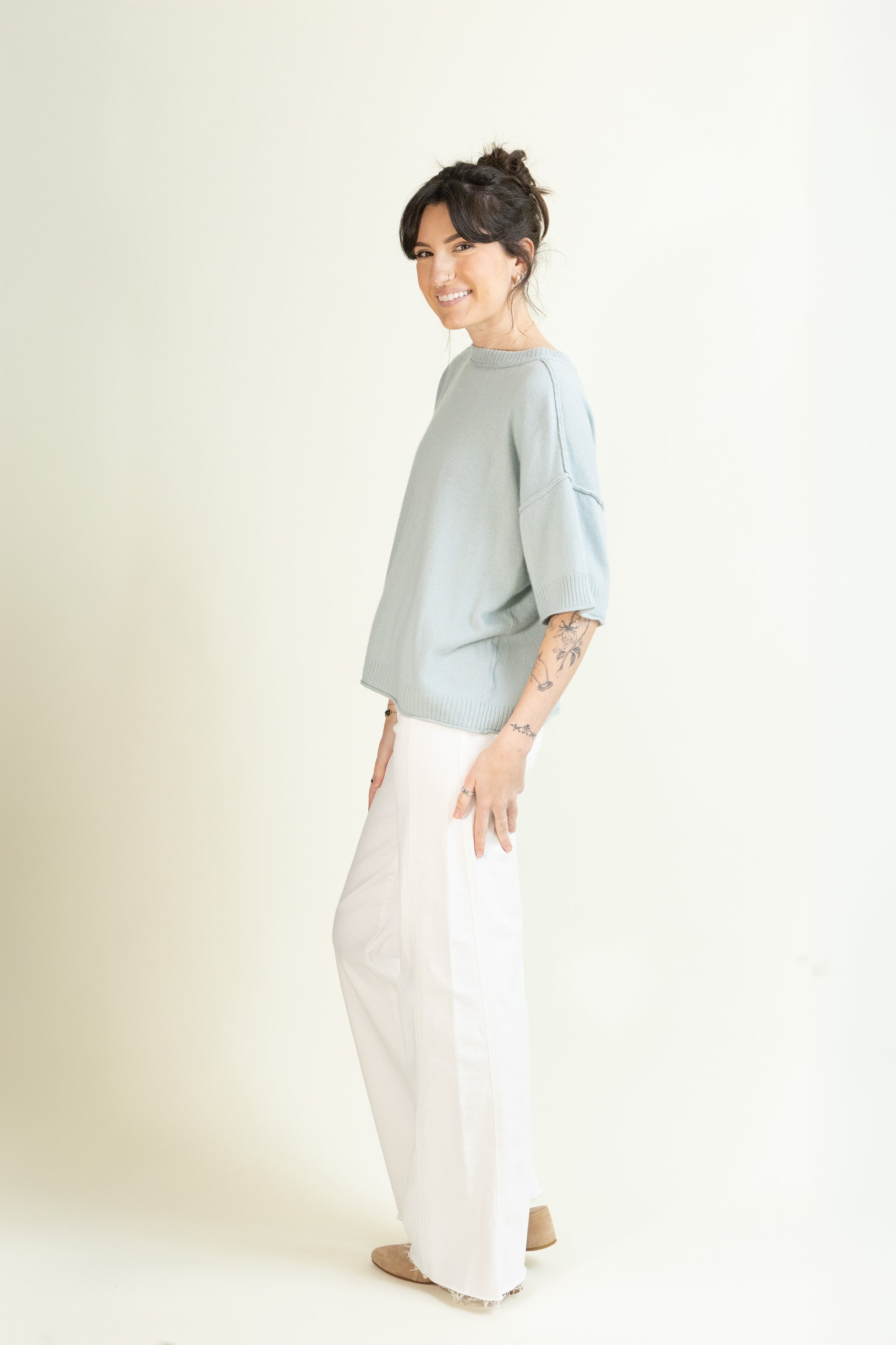 Verona Cashmere Tee-Short Sleeves-Vixen Collection, Day Spa and Women's Boutique Located in Seattle, Washington